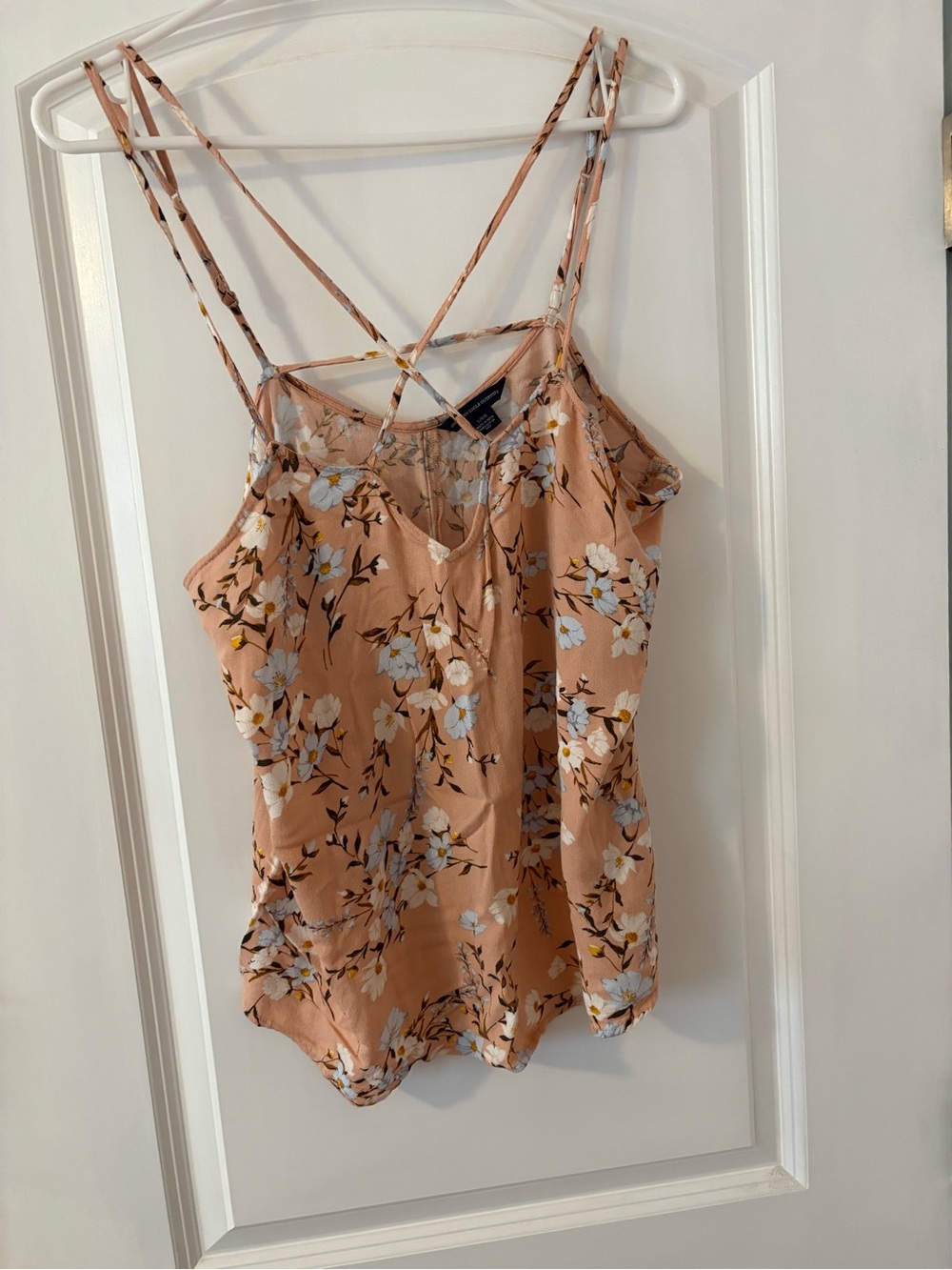 American Eagle Outfitters Peach Floral Double-Strap Cami
